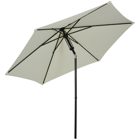 Parasol inclinable octogonal  Ø 2,65 x 2,35H m métal polyester gris clair