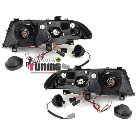 2 PHARES FEUX NOIRS ANGEL EYES ANNEAUX LED BMW SERIE 3 E46 5 PORTES 1998-2001 (03321)