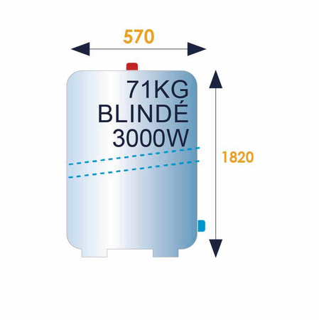 Chauffe-eau électrique blindé INITIO vertical stable 300L - ARISTON - 3000597