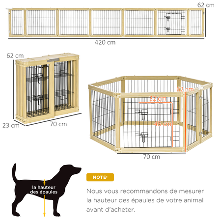 Parc enclos modulable pliable pour animaux bois composite acier