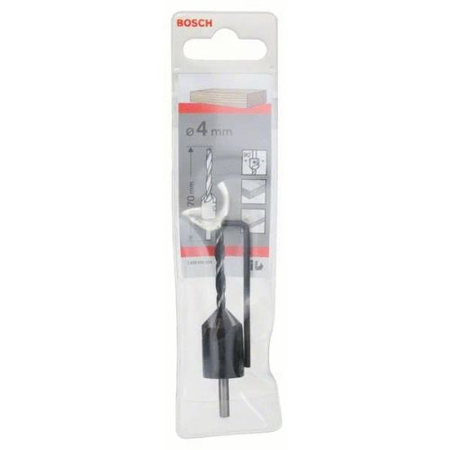 Mèche hélicoïdale avec fraise à lamer diamètre 4mm longueur 70mm - BOSCH - 2608596391