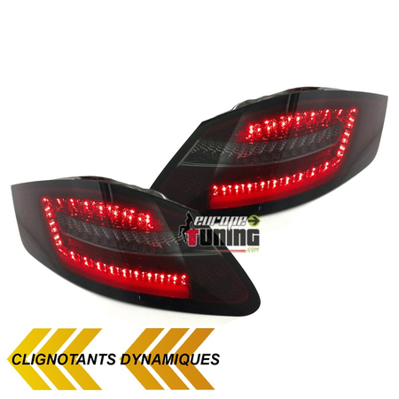 FEUX LEDS CELIS CLIGNOTANTS DYNAMIQUES PORSCHE BOXSTER ET CAYMAN 987 ROUGES FUMES (04475)