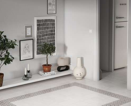 MICRO - WHITE - Carrelage 20x20 cm effet Terrazzo uni blanc