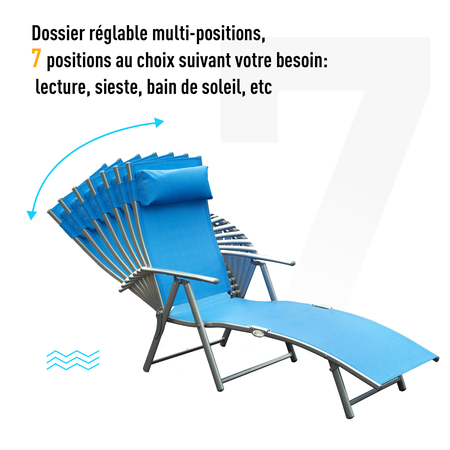 Transat inclinable multi-positions pliable