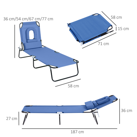 Bain de soleil de lecture inclinable pliable