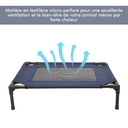 Lit pour chien chat 76L x 61l x 18H cm bleu marine