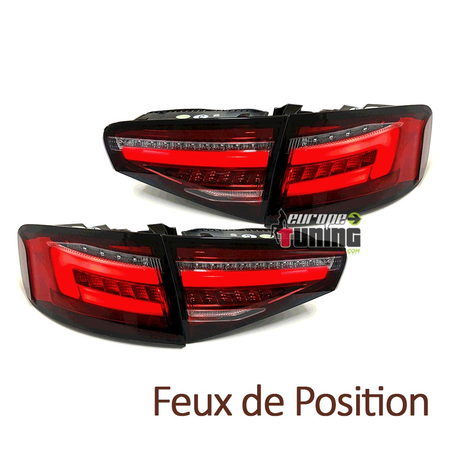 FEUX ROUGES A LED SEQUENTIELS DYNAMIQUES AUDI A4 B8 BERLINE PH2 A LED DE SERIE (05470)