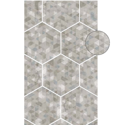 URBAN FOREST SILVER - Carrelage 29,2 x 25,4 cm Hexagonal à motif géométrique aspect béton Gris