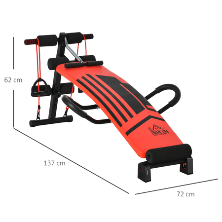 Banc de musculation entrainement complet acier PU rouge noir