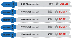 Lot de 5 lames de scie sauteuse PRO T121AFC BIM Speed métal 92mm pas 1,2mm - BOSCH - 2608655106