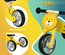 Tricycle draisienne enfant 2 en 1 selle réglable panneaux bois lion jaune