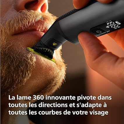 Tondeuse Philips OneBlade Pro - Tondeuse Visage et Corps Rechargeable avec Sabot Ajustable