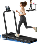 LONTEK Tapis de Course Pliable 2 en 1 de 1650W avec Bande de Course Extra Large 41 cm, Tapis de March Antidérapant et Amortissant, Capacité de Charge 115 kg, 6/12KM/H