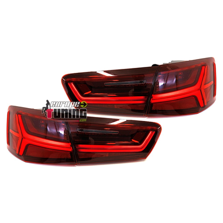 FEUX ROUGES A LED DYNAMIQUES AUDI A6 C7 BERLINE LOOK PHASE 2 POUR PHASE 1 2011-2014 (05442)