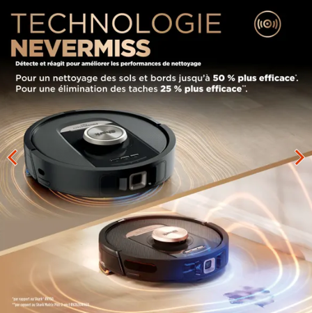 Aspirateur robot et laveur Shark PowerDetect NeverTouch Pro 2-en-1 autovidant, autoremplissant et autonettoyant