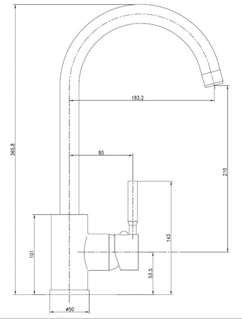 Mitigeur d'évier Ondys bec haut - GARIS - R01-49040OD