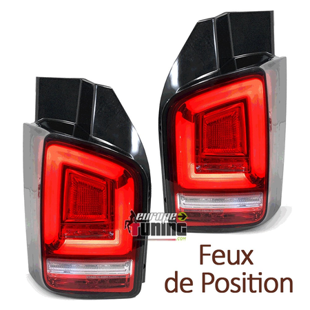 FEUX ROUGES CLAIRS LEDS SEQUENTIELS DYNAMIQUES VW T5 DOUBLE PORTE PH2 (05636)