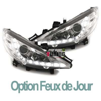 PHARES FEUX AVANTS LEDS DE JOUR DRL DIURNES R87 PEUGEOT 207 (00242
