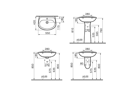 Lavabo blanc NORMUS 550x420 - VITRA - 5087L003-1029