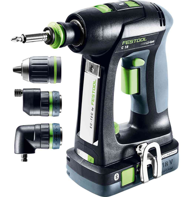 Perceuse-visseuse 18V C 18 HPC 4,0 I-Set + 2 batteries 4Ah + chargeur + coffret SYSTAINER3 - FESTOOL - 576992