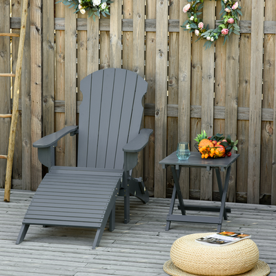 Fauteuil de jardin Adirondack pliable repose-pied table basse bois sapin traité