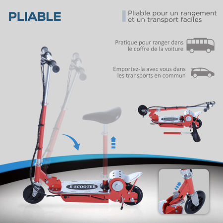 Trottinette électrique avec selle pour enfant