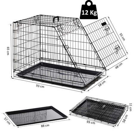 Cage de transport chien XL / L noir