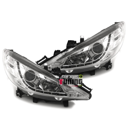 PHARES FEUX AVANTS LEDS DE JOUR DRL DIURNES R87 PEUGEOT 207 (00242)