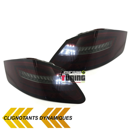 FEUX LEDS CELIS CLIGNOTANTS DYNAMIQUES PORSCHE BOXSTER ET CAYMAN 987 ROUGES FUMES (04475)