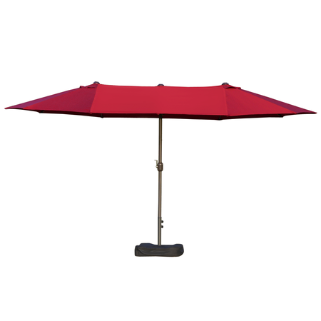 Parasol de jardin XXL pied contrepoids inclus acier polyester haute densité