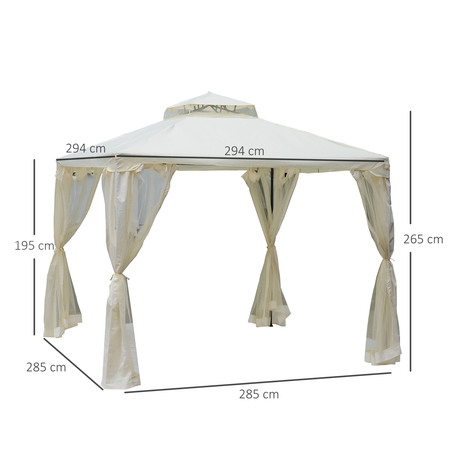 Pavillon de jardin tonnelle style colonial avec moustiquaires zippées