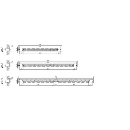 Grille plat interieur SPL H20 LG375 alu - RENSON - 47821