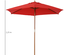 Parasol droit hexagonal dim. Ø 2,5 x 2,3H m bambou polyester