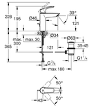 Mitigeur de lavabo EUROSMART monocommande TM GROHE PROFESSIONAL 23322003