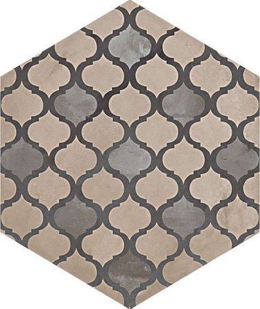 TERRA MIX PATCHWORK Froid - 25x21,6 cm - HEXAGONAL Carrelage aspect de ciment vieilli