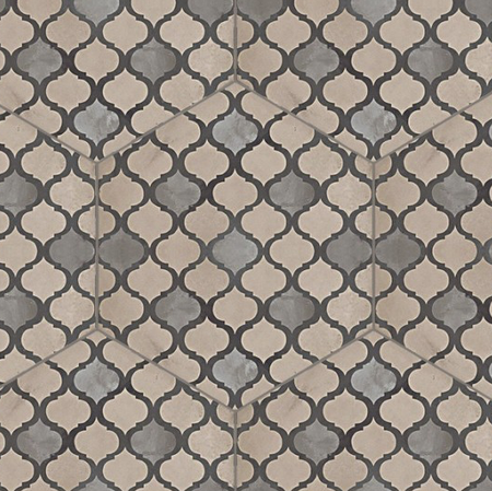 TERRA COLONIALE HEXAGONAL  - 25x21,6 cm - GRIS - Carrelage aspect ciment vieilli