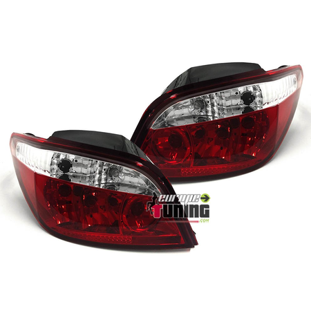 2 FEUX TUNING ROUGES CRISTAL PEUGEOT 307 BERLINE PHASE 1 2001-2005 (13531)