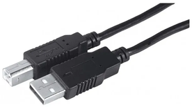 Cable USB 2.0 type AB M/M - 1,80m Noir