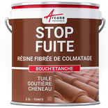 Peinture d'étanchéité fibrée - Colmateur tuile, gouttière, cheneau : BOUCH' ETANCHE-2.5 L Tuile-ARCANE INDUSTRIES