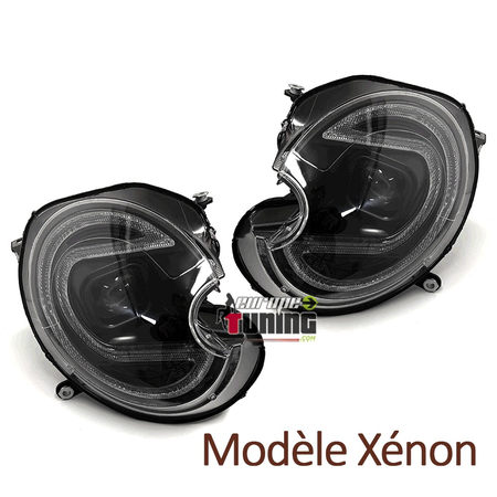 PHARES AVANTS NOIRS FEUX LED BMW MINI COOPER R55-R56-R57 2006-2014 AU XENON (05609)