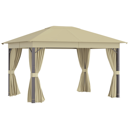 Tonnelle barnum pavillon de jardin style colonial beige