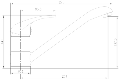 Mitigeur NOVA pour évier avec bec fondu - GARIS - R01-15005CR