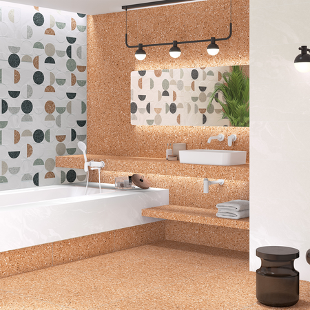 NIZA-R Rojizo 80 x 80 cm - Carrelage aspect terrazzo mate