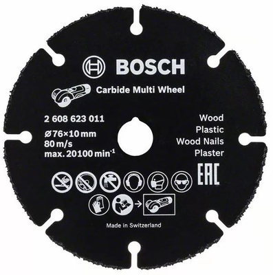 Disque à tronçonner D.76mm Carbide Multi Wheel - BOSCH - 2608623011