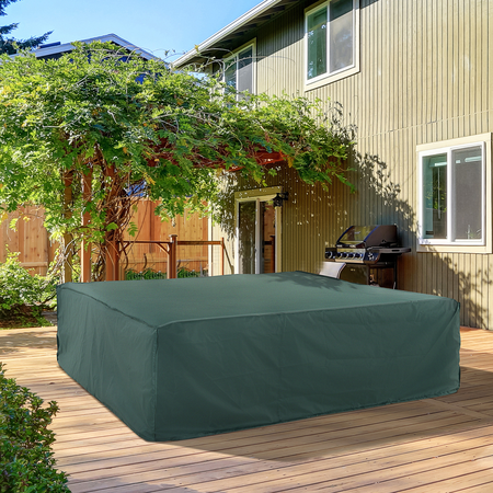 Housse de protection étanche salon de jardin polyester PVC vert