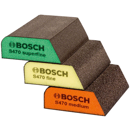 Kit 3 éponges multi-form combiné Expert 3 grains - BOSCH - 2608901174