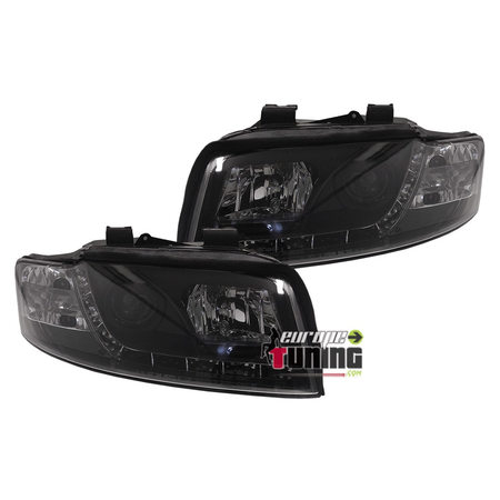 PHARES FEUX AVANTS NOIRS DEVIL EYES LED AUDI A4 B6/8E (00393)