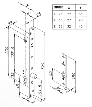 Pêne piston rotatif rond PRIMABASE en acier - OPERA - 25608-25