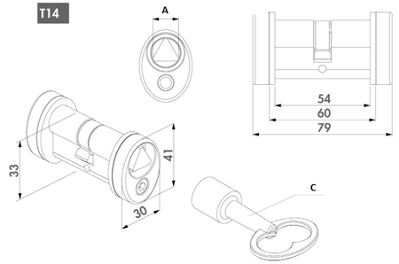 Cylindre pompier T14 affleurant - LOCINOX - P00005939