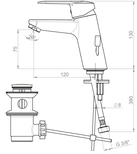 Mitigeur de lavabo VICTORIA-L vidage hostalène chromé - ROCA - A5A3K25C00